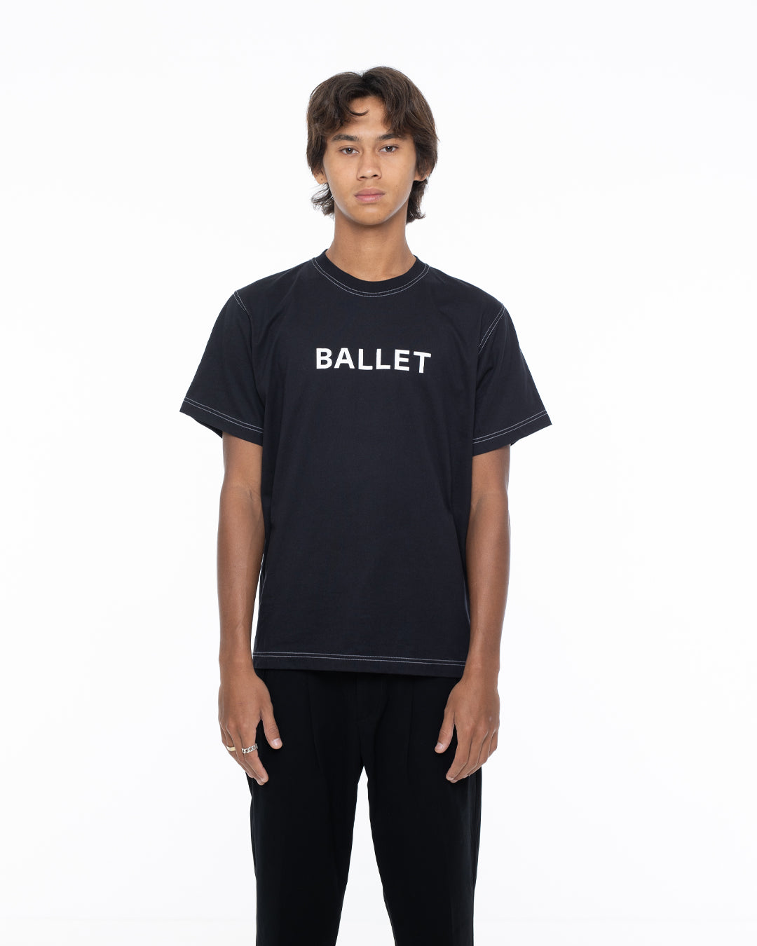 COMPANY CONTRAST T-SHIRT - BLACK